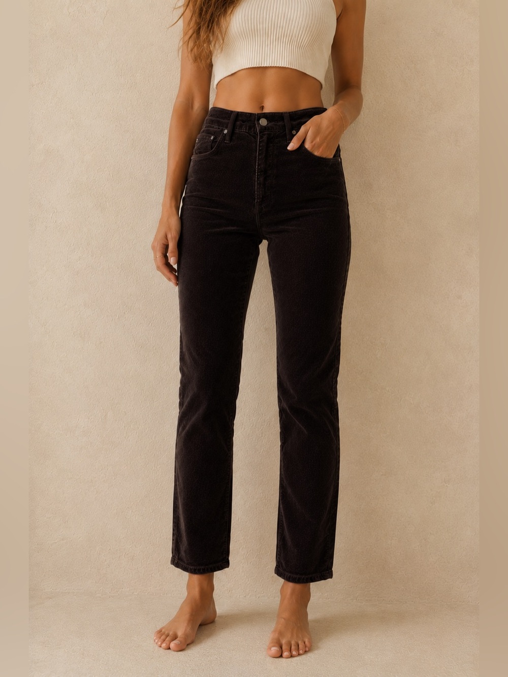 AG Adriano Goldschmied Anthropologie Stevie High Rise Ankle Pants - Size 26R
